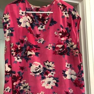 Pink floral blouse